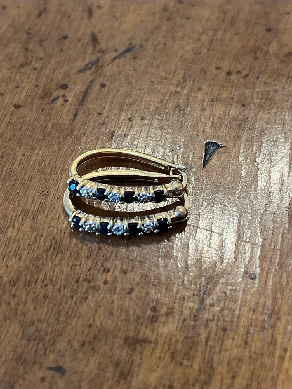 Vermeil Blue and White 925 Earrings